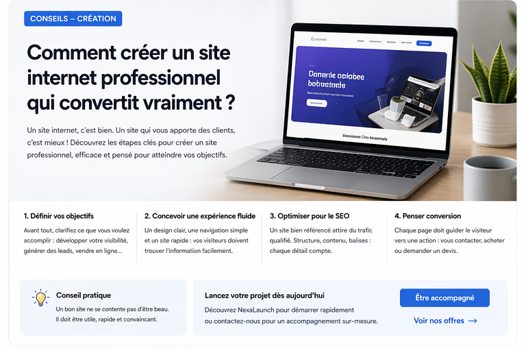 Créer un site internet professionnel : les étapes essentielles pour bien démarrer